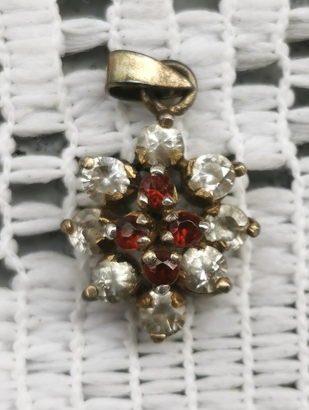 Vintage 925 Sterling Silver Floral Snowflake Charm Pendant